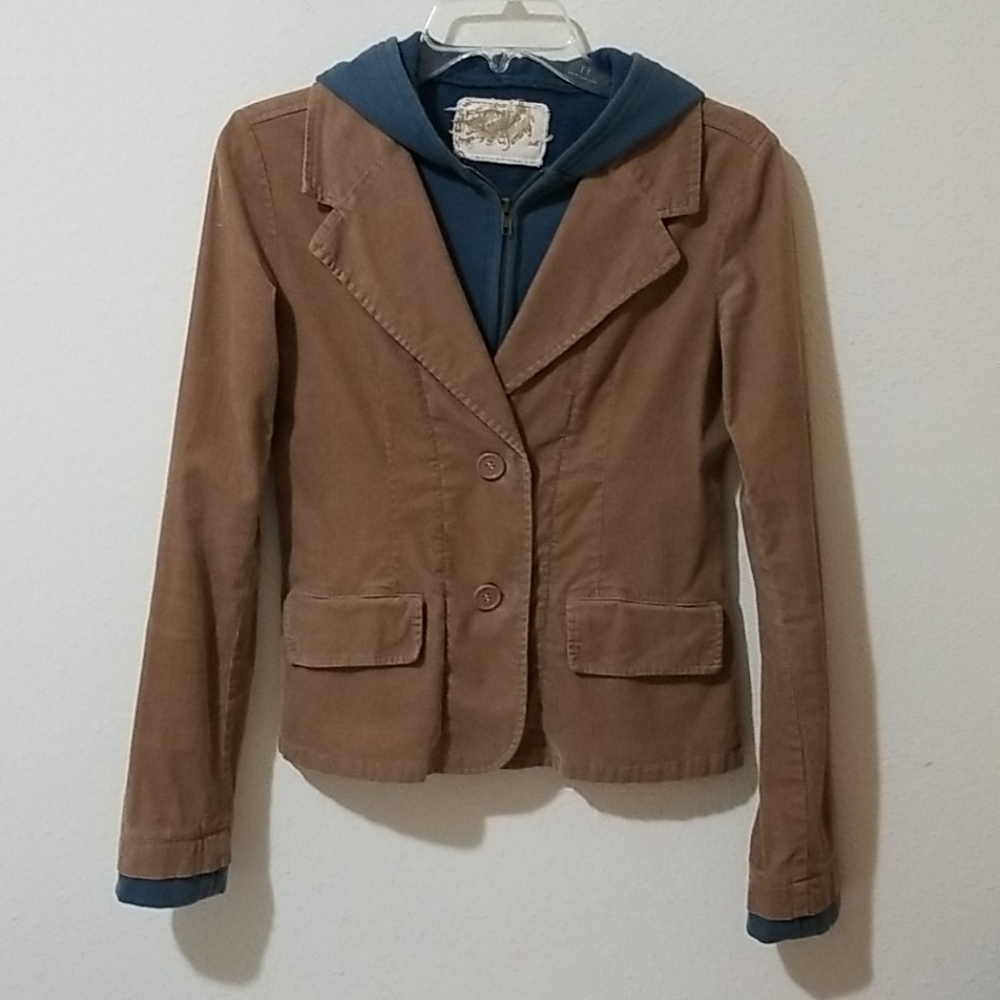 Jiming Hooded Jacket Button & Zipper Front